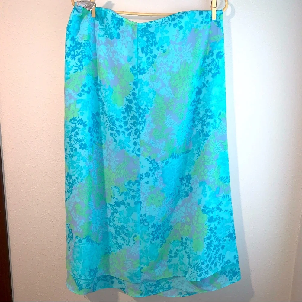 Jaclyn Smith Classic XL Floral and leaf Print Polyester Maxi Skirt